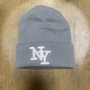 Gray NY Logo Beanie